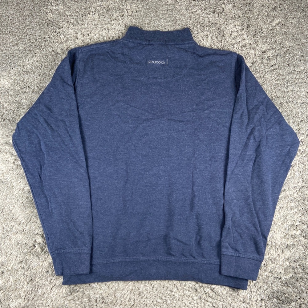 Peter Millar Crown Comfort 1/4 Zip Pullover Men Large Blue Heathered Cotton Logo - Picture 9 of 10